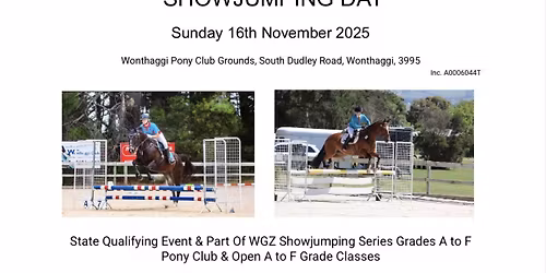 Wonthaggi Pony Club Showjumping Day