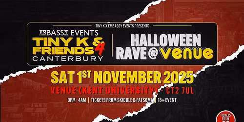 HALLOWEEN RAVE! LOGAN D, MILLZ & MC ENAMIE, MORE TBA - TINY K & FRIENDS 4