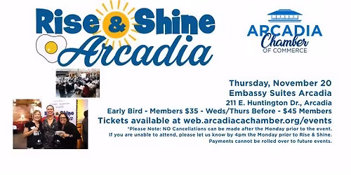 Rise & Shine Arcadia November 20