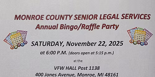 Monroe County Senior Legal Services Annual Bingo Fundraiser