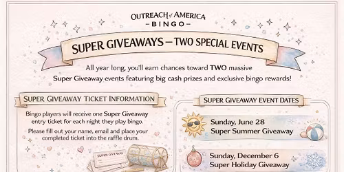 Outreach Bingo Super Giveaway