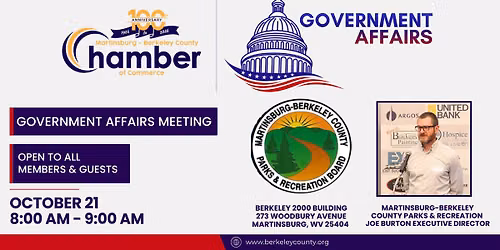 Government Affairs October Meeting - Martinsburg-Berkeley County Parks & Recreation