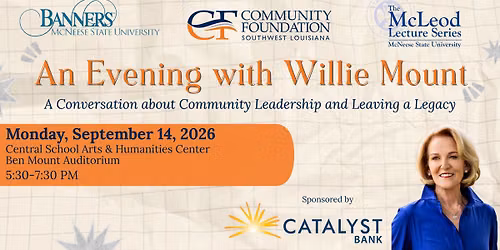 An Evening with Willie Mount: A Conversation about Community Leadership and Leaving a Legacy