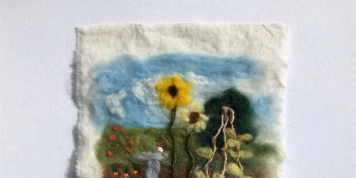 Create your own needle felted garden picture