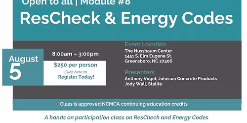 ResCheck & Energy Codes