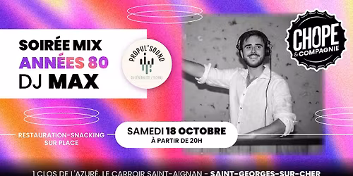 SOIRÉE MIX ANNÉES 80 🪩 | DJ MAX // Chope & Compagnie