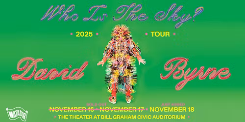 David Byrne at The Theater at Bill Graham Civic Auditorium