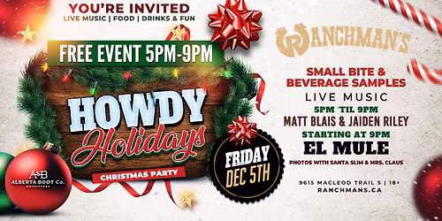 RANCHMANS HOWDY HOLIDAYS CHRISTMAS PARTY