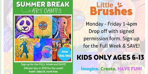 Little Brushes Summer Art Camp June 15th-19th