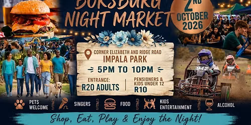 Boksburg Night Market 2 October 2026