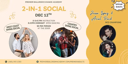 2-in-1 West Coast Swing & Country Swing Social (with Jesse Lopez and Ariel Peck)