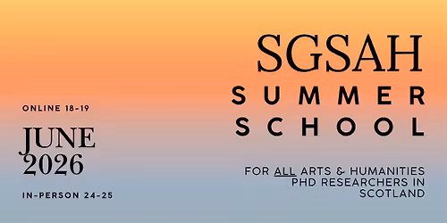SGSAH Summer School 2026