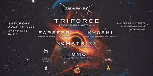 tecnoroom: Triforce (Zenon Records) \/ 150 bilet\u00f3w \/ NAMEK audio | Las Palace, Sobota 18.07.2026