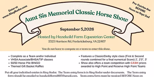 Aunt Sis Memorial Classic Horse Show