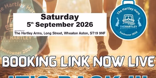 Hartley Hare Sundowner 10k-ish running event