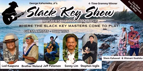 Masters of Hawaiian Music with George Kahumoku, Jr, Led Kaapana and Jeff Peterson at Alberta Rose Theatre