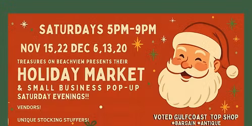 12\/13: Small Business Pop-Up (Gift Markt) at Treasures on Beachview!