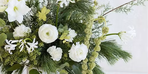 Monochromatic Floral Centerpiece Building: Winter Whites