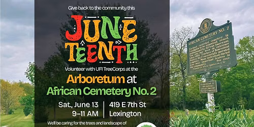 Give Back for Juneteenth: Volunteer with UFI TreeCorps @ African Cemetery No. 2