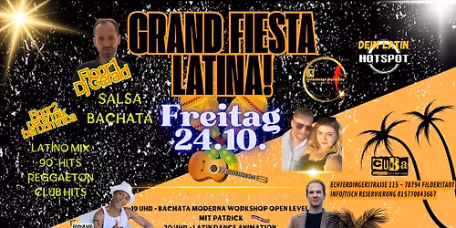 \ud83d\udd25\ud83d\udd25\ud83d\udd25 Grand Fiesta Latina! - 2 Workshops - 2 Floors - Latin Vibes in Filderstadt \ud83c\udde9\ud83c\uddf4\ud83c\udde8\ud83c\uddfa\ud83d\udd25