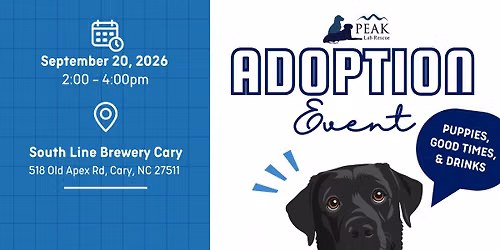 PLR September Adoption Event @South Line Brewing Company CARY