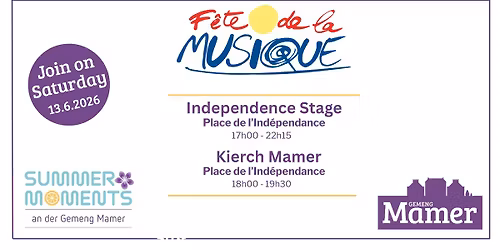 F\u00eate de la Musique 2026 zu Mamer - Join on Saturday (13.6.2026)