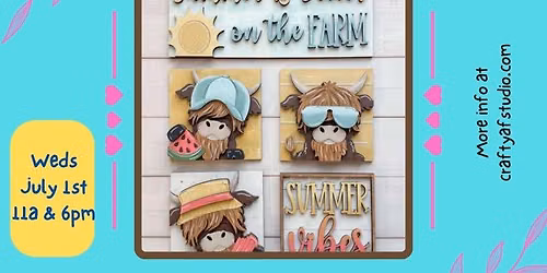 July Tiles - Summer Highland Cows