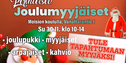 Joulumyyj\u00e4iset Moision koululla su 30.11. klo 10-14