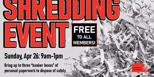 Shredding Event - April 26 