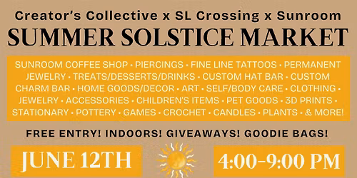 CCM x Sunroom Coffee x SL Crossing "Summer Solstice Market"