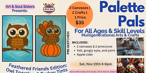 \ud83c\udf83\ud83e\udd89 Palette Pals: Multigenerational Autumn Arts & Crafts \u2013 Feathered Friends Edition \ud83e\udd83\ud83c\udf83