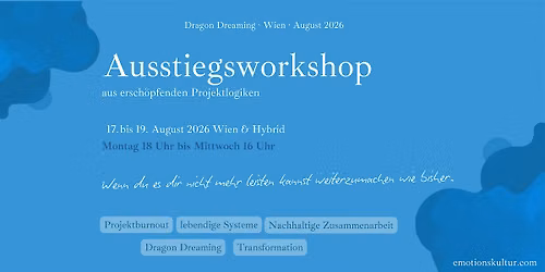 Ausstiegsworkshop aus ersch\u00f6pfenden Projektlogiken  Dragon Dreaming
