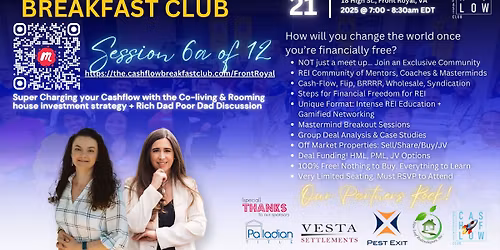 The Cash-Flow Breakfast Club - REI Education & Networking event- Front Royal VA