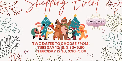 Kid's Holiday Shopping Event! Tues 12\/16