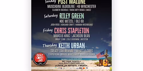 Gulf Coast Jam - (Thursday) with Keith Urban