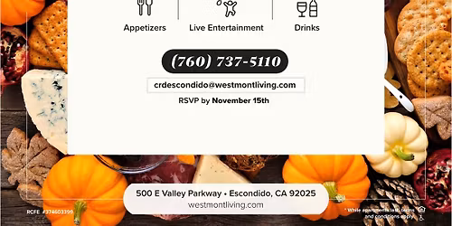 \ud83e\udde1 Friendsgiving Social \u2013 Westmont of Escondido