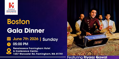 Friends Of Indus Hospital Boston - Fundraising Gala Dinner
