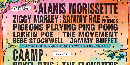 Levitate Music Festival: Alanis Morissette  Caamp  Ziggy Marley & Royel Otis - 2 Day Pass