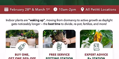 Houseplant Help Days at Petitti Tallmadge
