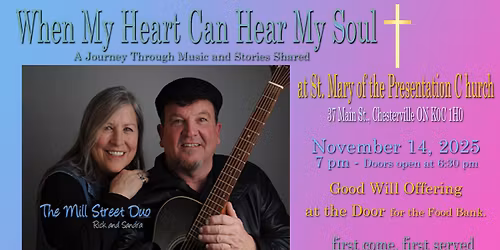 When My Heart Can Hear My Soul-Songs and Stories by Rick Ventrella performed by The Mill Street Duo