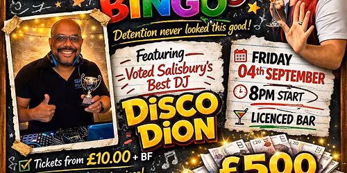 Dixie's Back 2 Skool Bingo