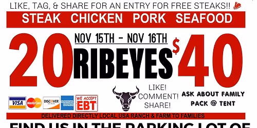 GRAND OPENING: 20 RIBEYES $40 \/ HUGE TRUCKLOAD MEAT SALE IN HOLLY SPRINGS, MS @ TRACTOR SUPPLY