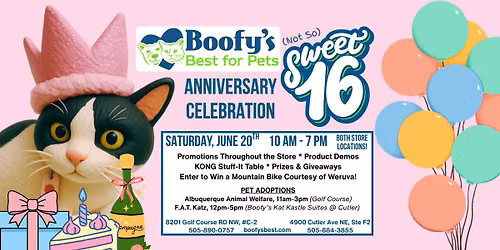 Boofy's (Not So) Sweet 16 Anniversary Celebration (Cutler location)