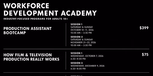 Film & Media Workforce Development Academy | Fall 2026