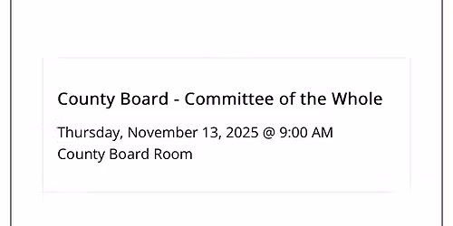 NO GREENWOOD SLAUGHTERHOUSE:County Board (COW) Committee of the Whole Meeting