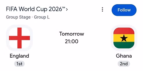 England v Ghana