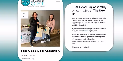 TEAL Good Bag (Chemo Support Bag) Assembly