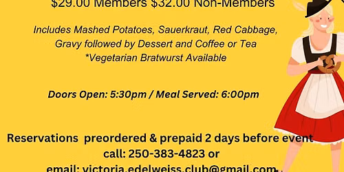 Schnitzel & Bratwurst Night at The Edelweiss Club