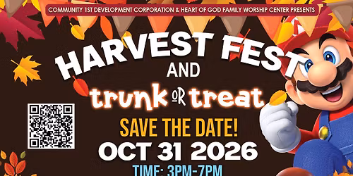 2026 Harvest Fest & Trunk or Treat! Mark Your Calendars!!!