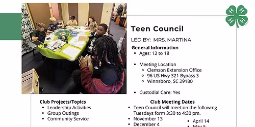 Fairfield County 4-H Teen Council 25-26